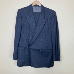 Cerrutti 1881 Gray Wool Suit Barney's Vintage 40 Pants Suspender loops as is